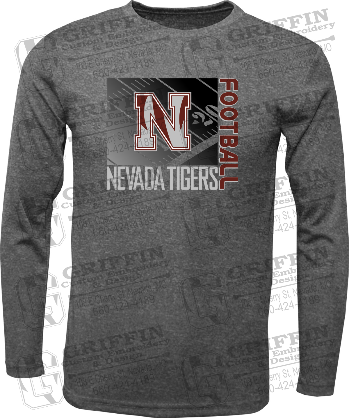 Dry-Fit Long Sleeve T-Shirt - Football - Nevada Tigers 26-Y