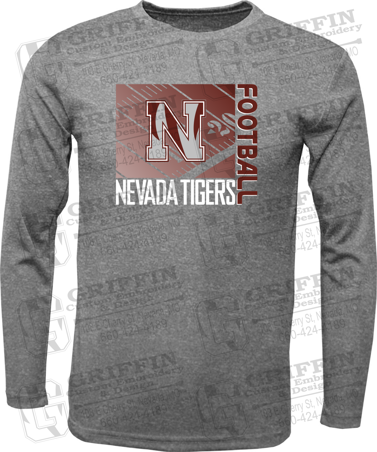 Toddler Dry-Fit Long Sleeve T-Shirt - Football - Nevada Tigers 26-Y