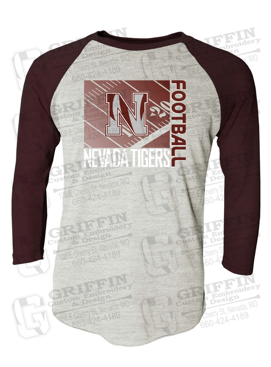 Tri-Blend Raglan Sleeve T-Shirt - Football - Nevada Tigers 26-Y