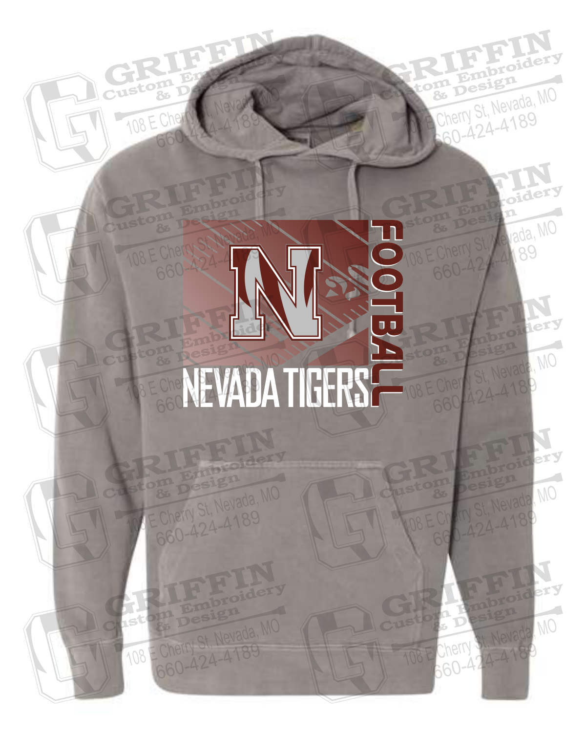 Comfort Colors Hoodie - Football - Nevada Tigers 26-Y