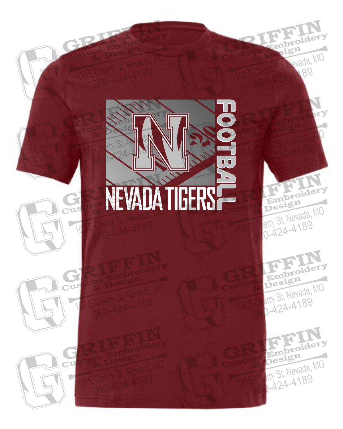 Cotton Short Sleeve T-Shirt - Football - Nevada Tigers 26-Y