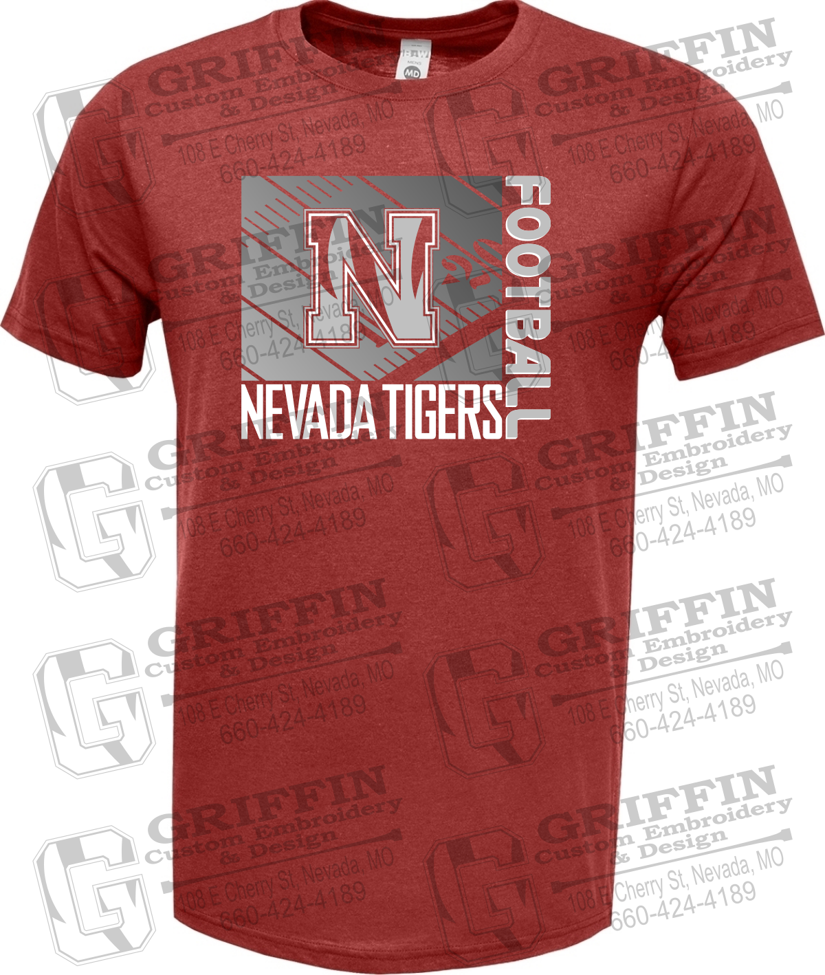 Soft-Tek Short Sleeve T-Shirt - Football - Nevada Tigers 26-Y