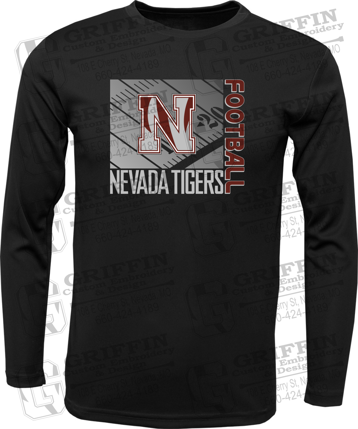 Toddler Dry-Fit Long Sleeve T-Shirt - Football - Nevada Tigers 26-Y