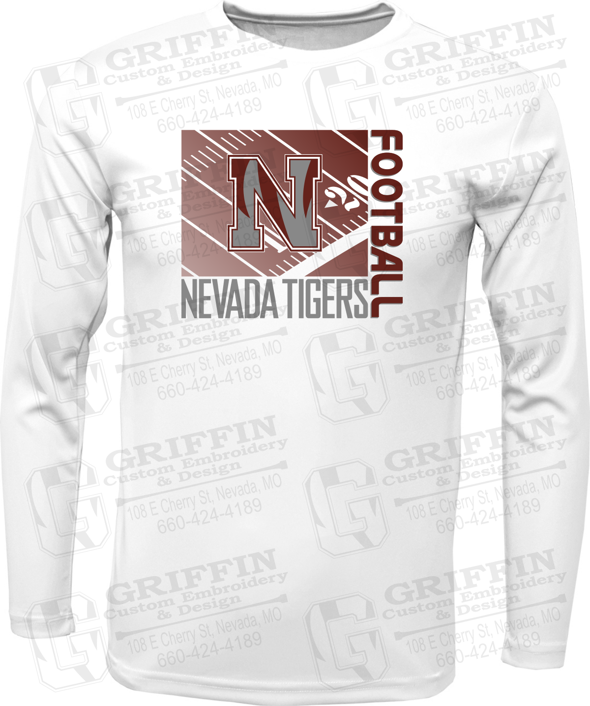 Toddler Dry-Fit Long Sleeve T-Shirt - Football - Nevada Tigers 26-Y
