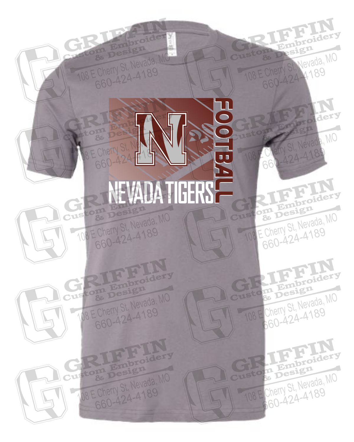 Cotton Short Sleeve T-Shirt - Football - Nevada Tigers 26-Y