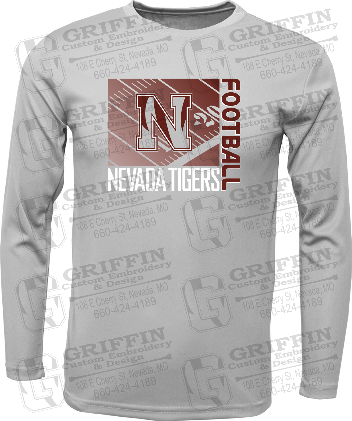 Toddler Dry-Fit Long Sleeve T-Shirt - Football - Nevada Tigers 26-Y
