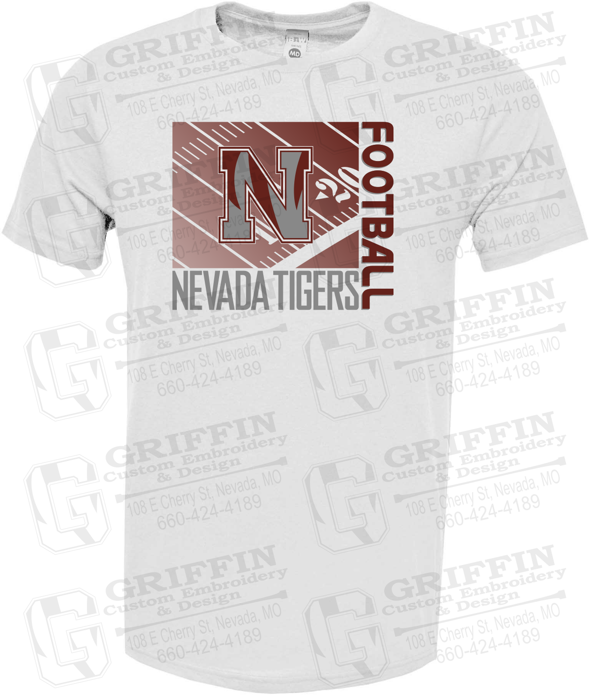 Soft-Tek Short Sleeve T-Shirt - Football - Nevada Tigers 26-Y