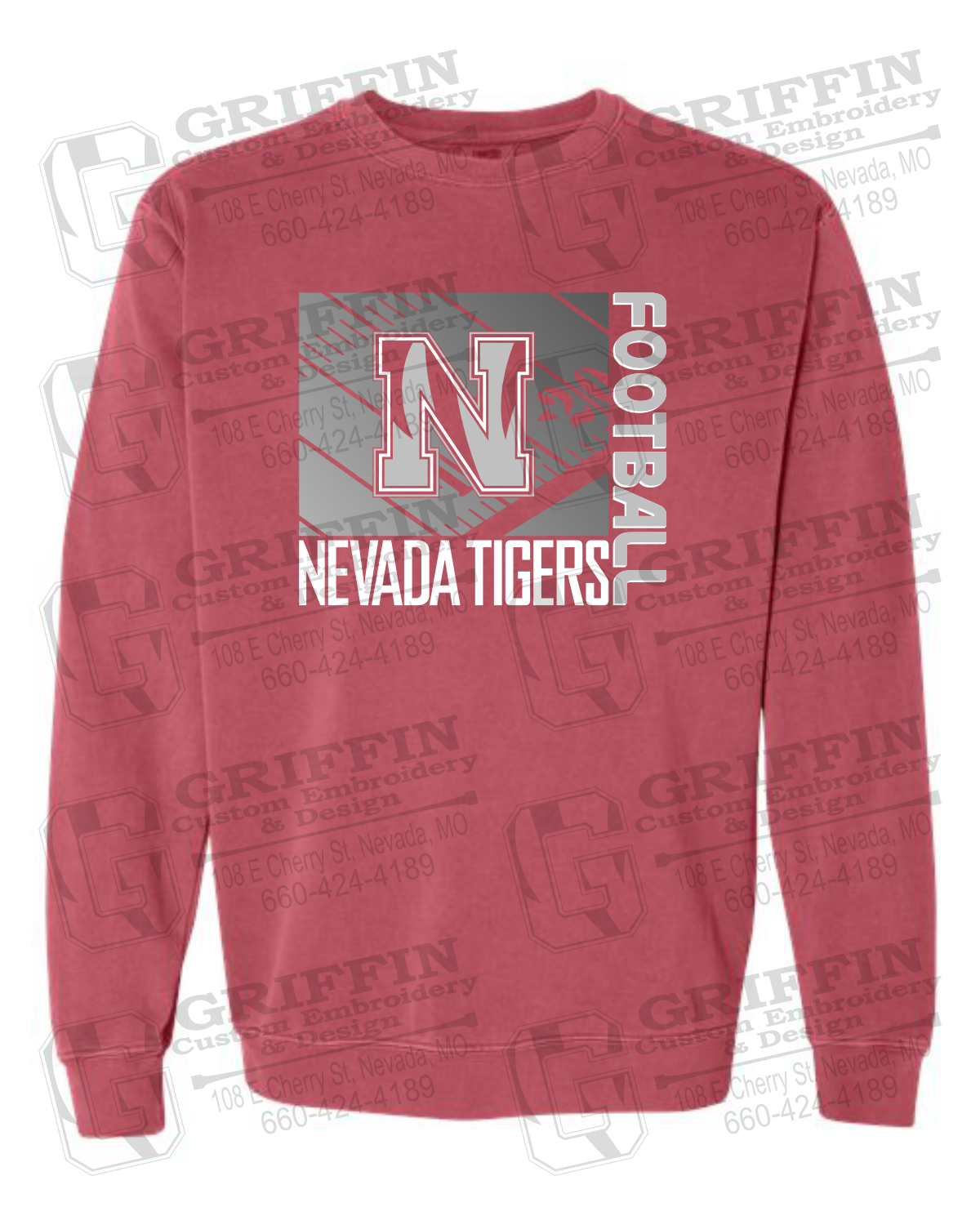 Comfort Colors Crewneck Sweatshirt - Football - Nevada Tigers 26-Y