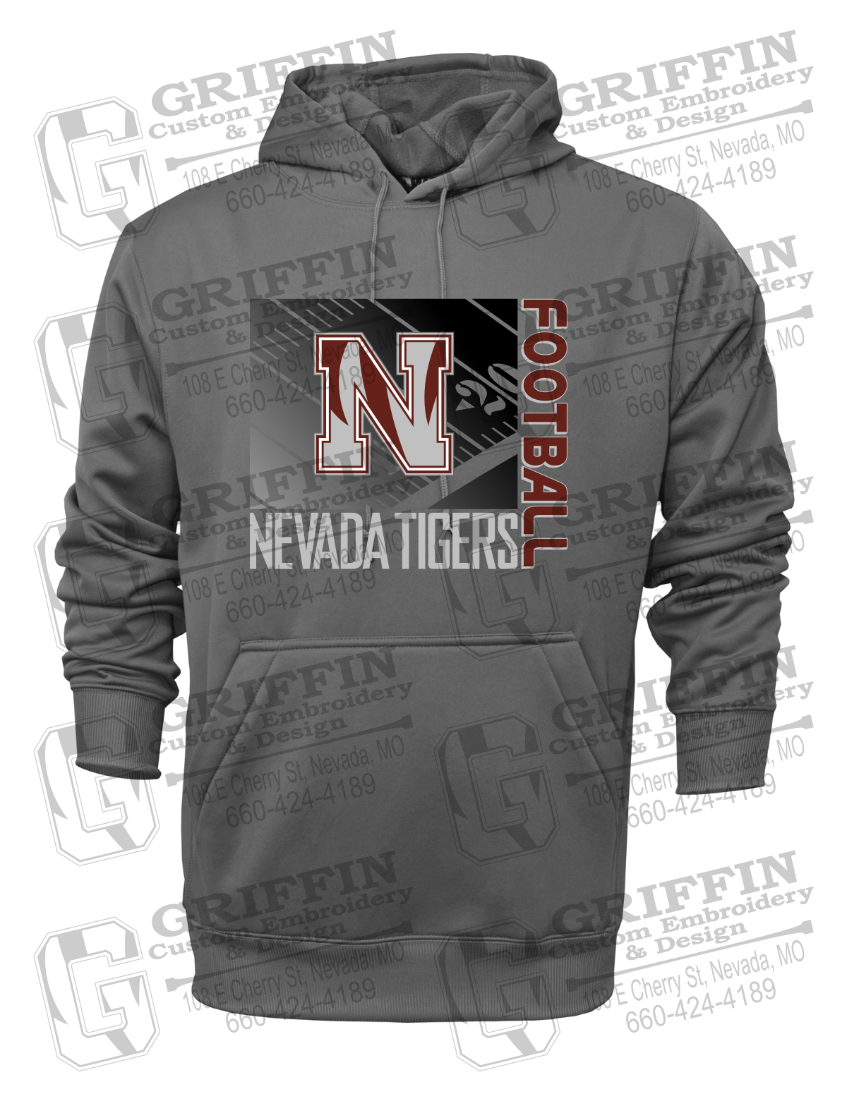 Performance Fleece Hoodie - Football - Nevada Tigers 26-Y