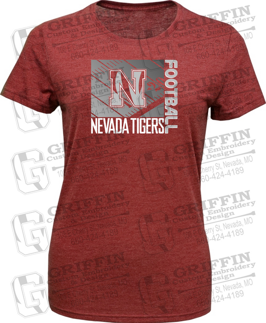 Womens Tri-Blend T-Shirt - Football - Nevada Tigers 26-Y