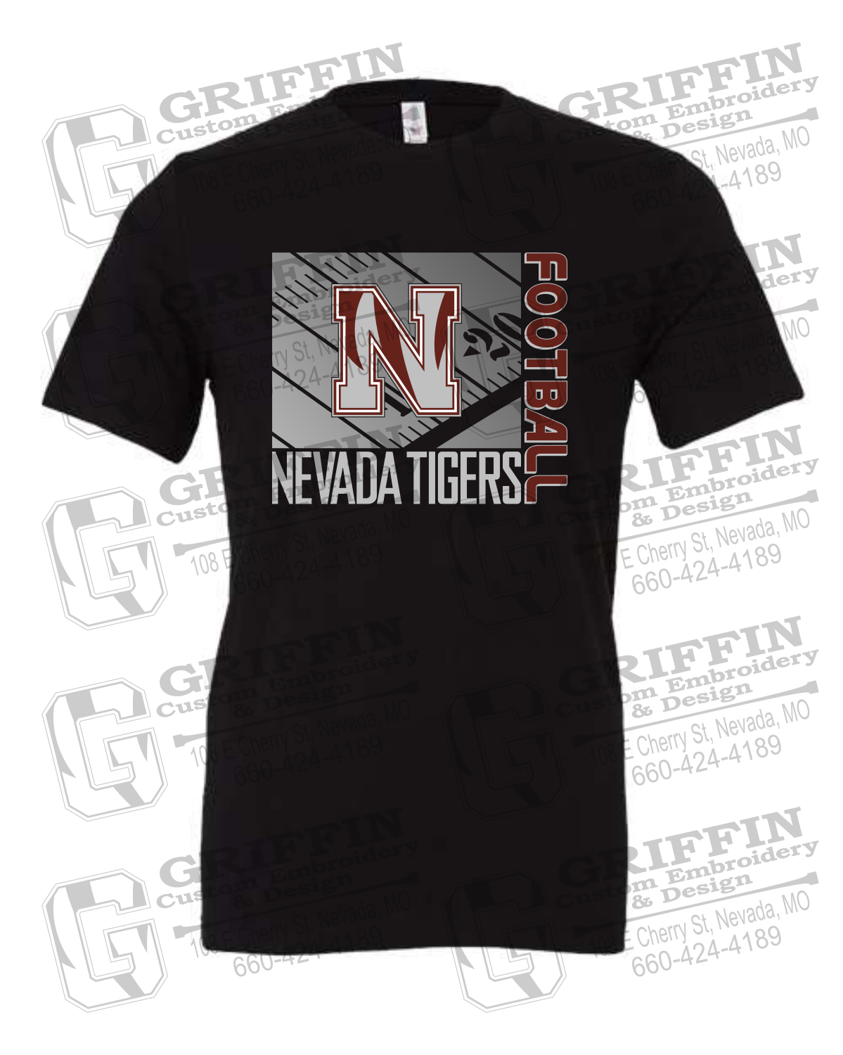 Cotton Short Sleeve T-Shirt - Football - Nevada Tigers 26-Y