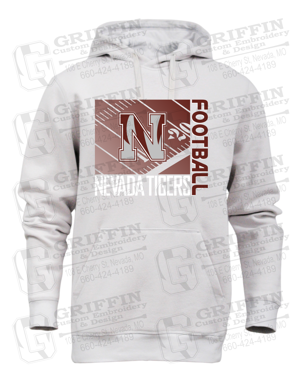 Heavyweight Fleece Hoodie - Football - Nevada Tigers 26-Y