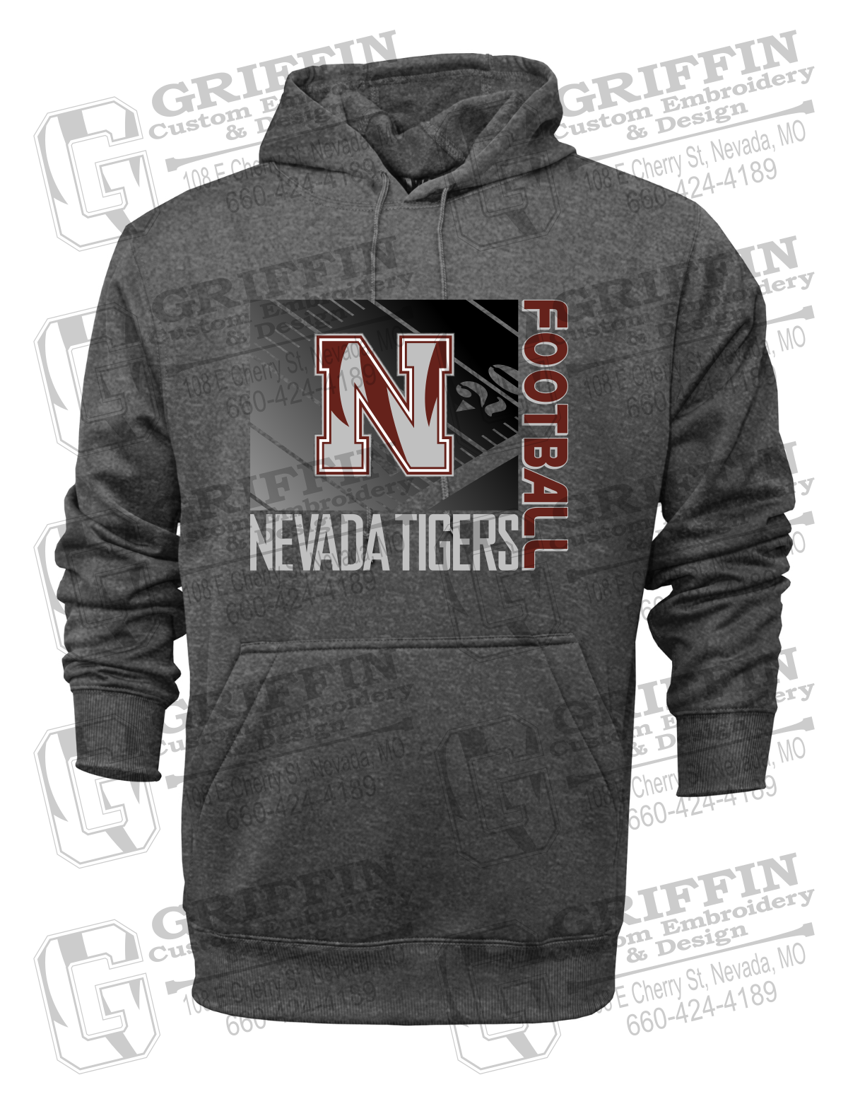 Performance Fleece Hoodie - Football - Nevada Tigers 26-Y