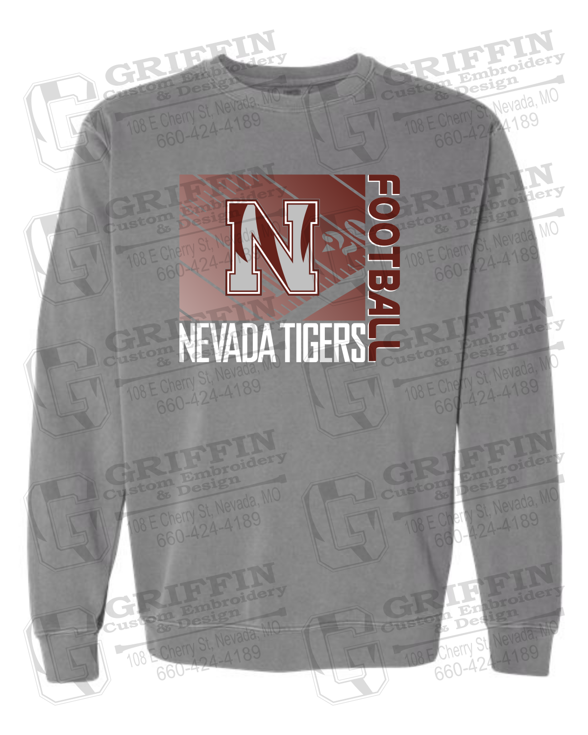 Comfort Colors Crewneck Sweatshirt - Football - Nevada Tigers 26-Y