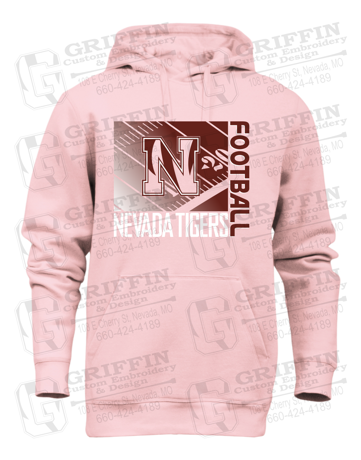 Heavyweight Fleece Hoodie - Football - Nevada Tigers 26-Y
