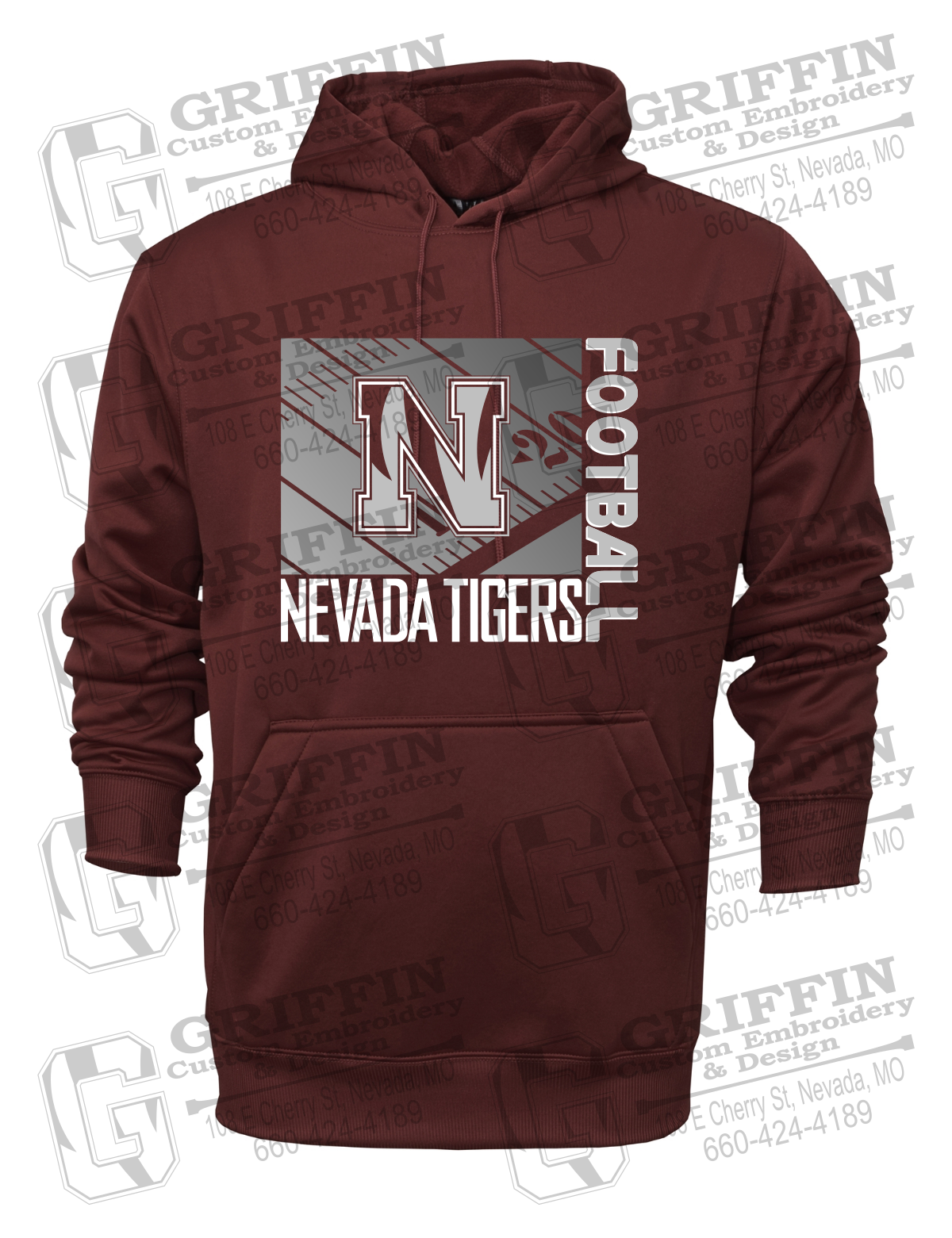 Performance Fleece Hoodie - Football - Nevada Tigers 26-Y