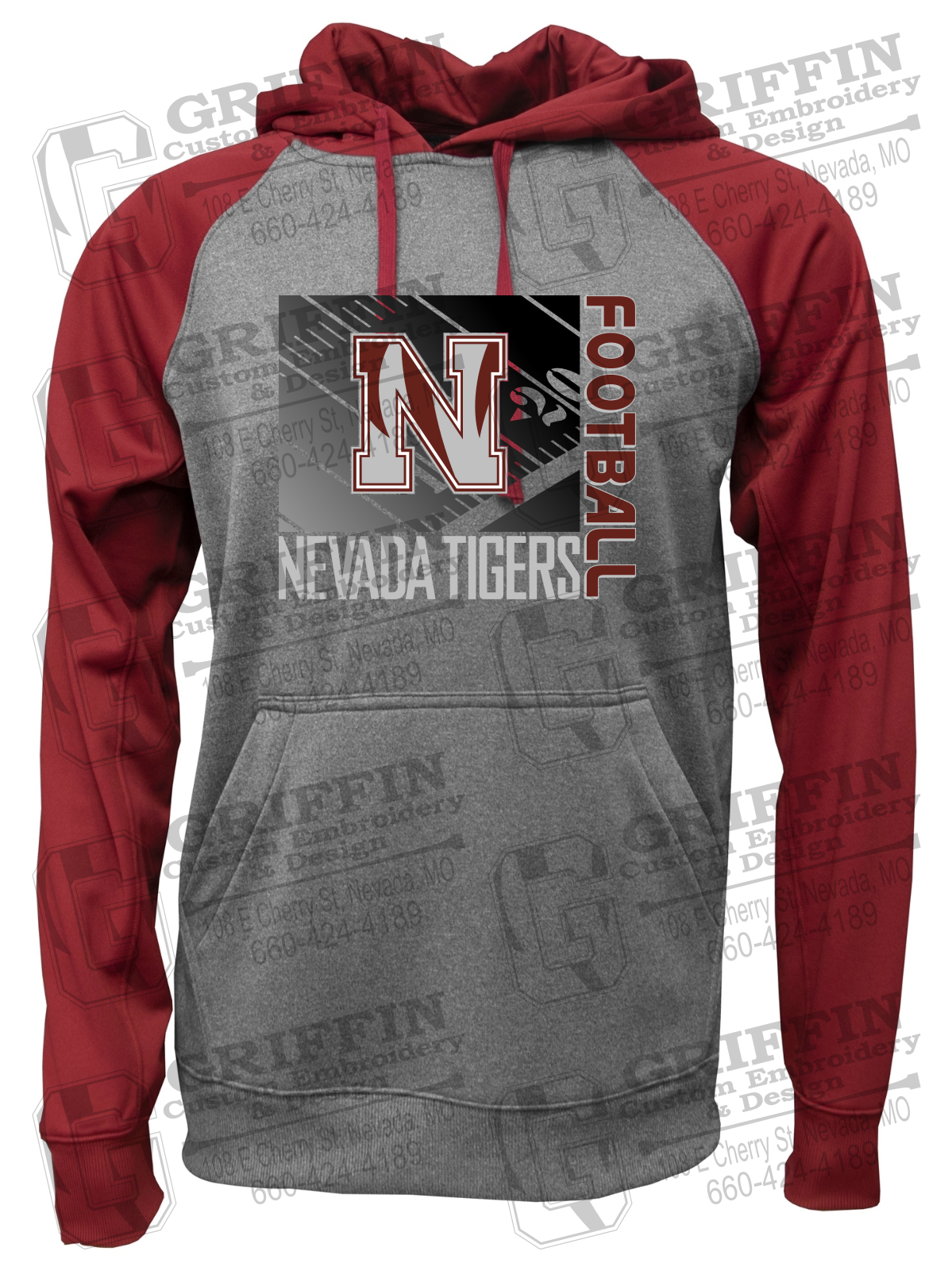 Performance Fleece Raglan Hoodie - Football - Nevada Tigers 26-Y