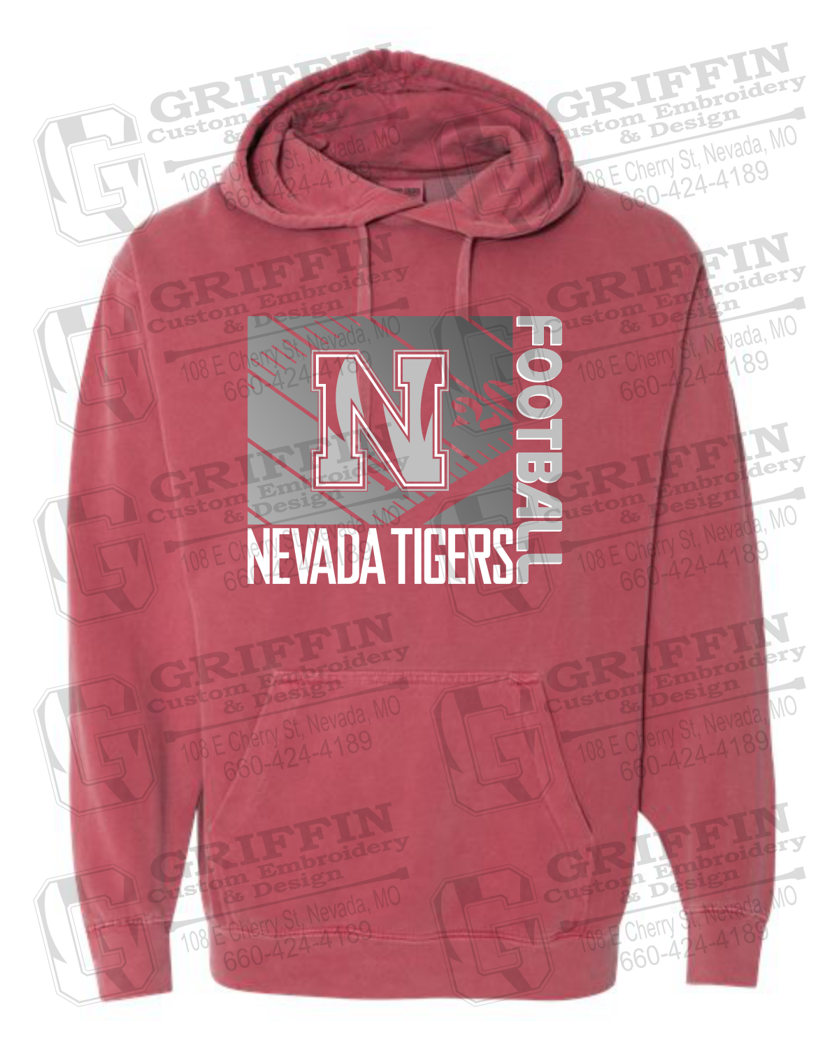 Comfort Colors Hoodie - Football - Nevada Tigers 26-Y