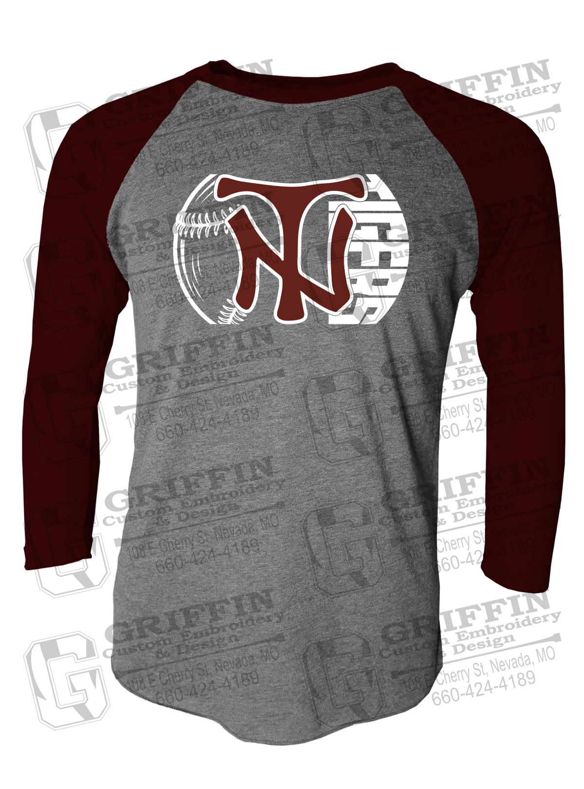 Tri-Blend Raglan Sleeve T-Shirt - Softball - Nevada Tigers 26-Z
