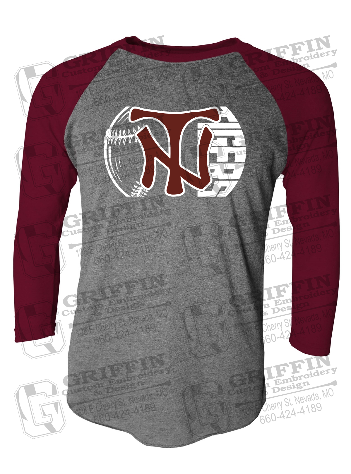 Tri-Blend Raglan Sleeve T-Shirt - Softball - Nevada Tigers 26-Z