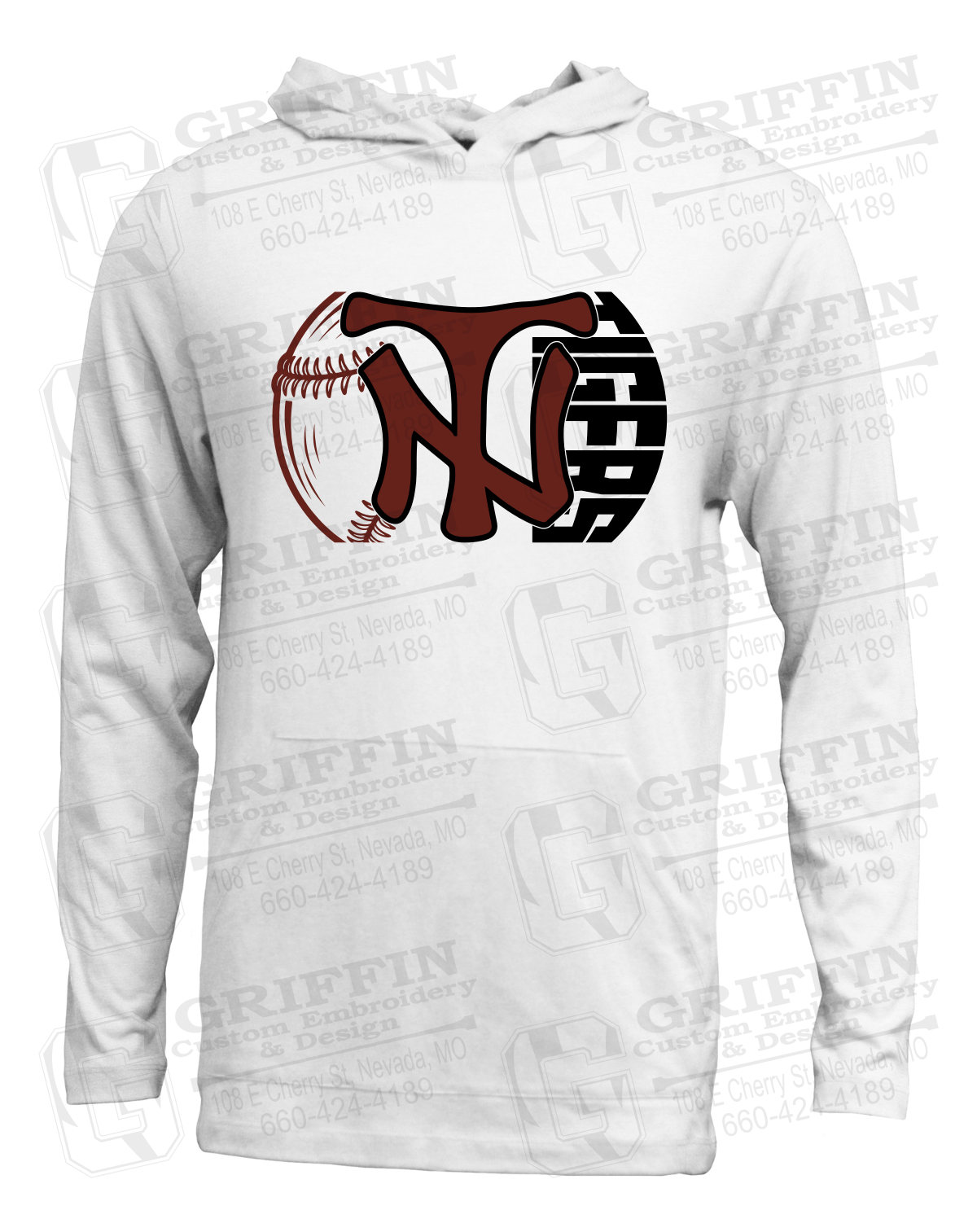 Soft-Tek T-Shirt Hoodie - Softball - Nevada Tigers 26-Z