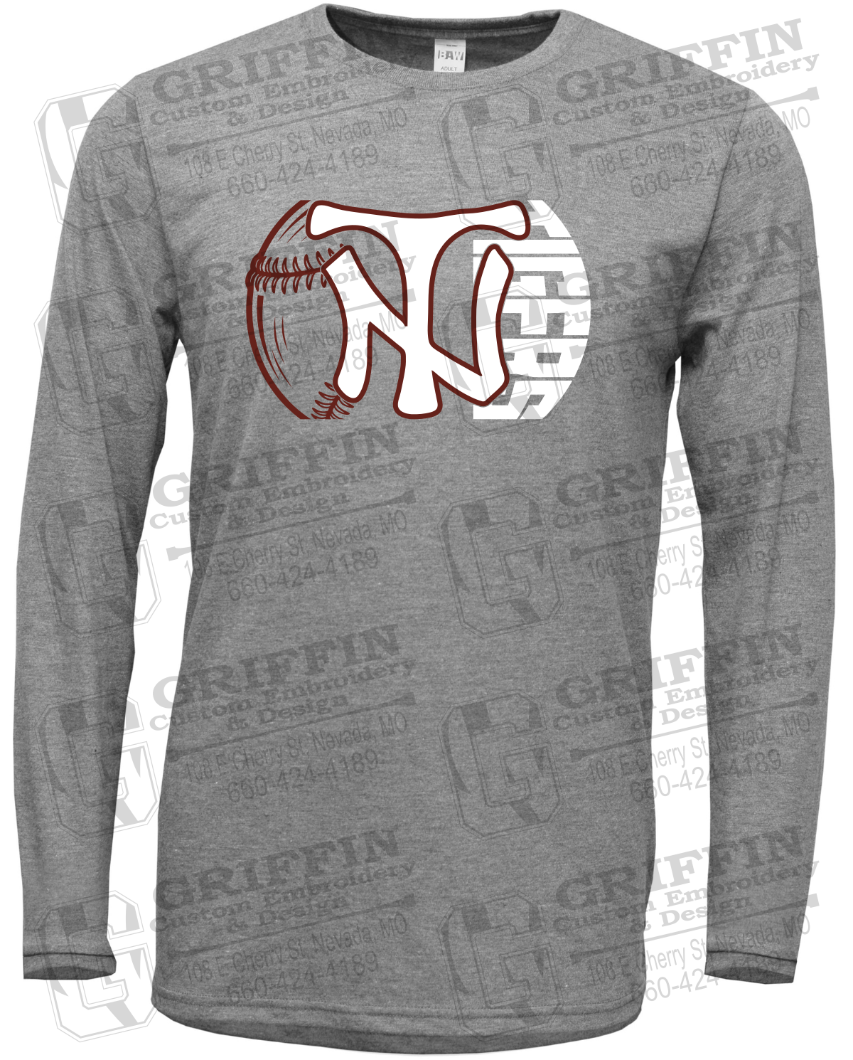 Soft-Tek Long Sleeve T-Shirt - Softball - Nevada Tigers 26-Z