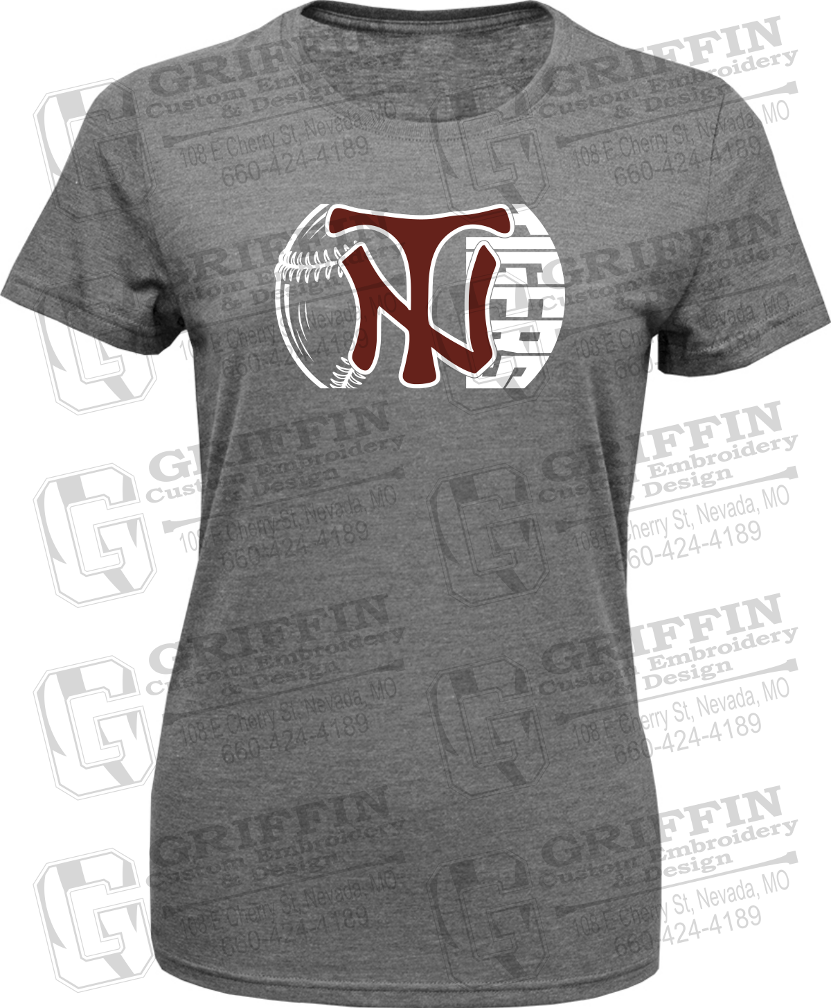 Womens Tri-Blend T-Shirt - Softball - Nevada Tigers 26-Z