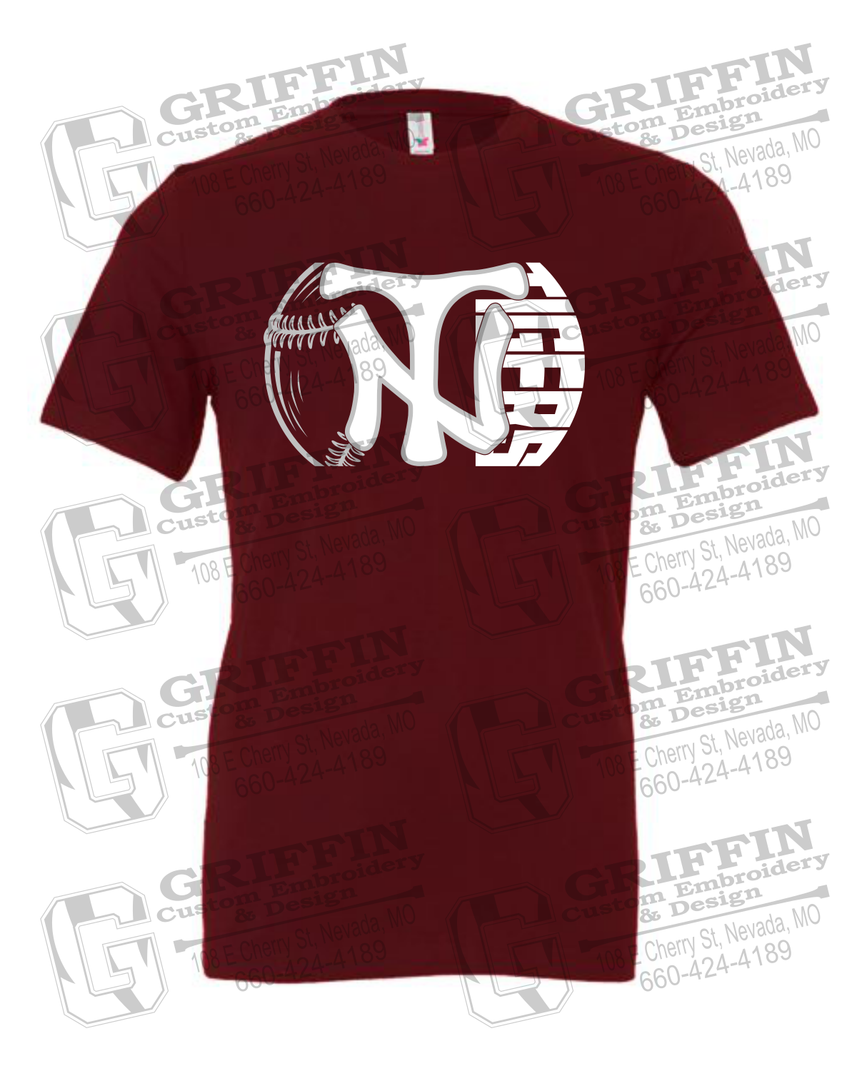 Cotton Short Sleeve T-Shirt - Softball - Nevada Tigers 26-Z