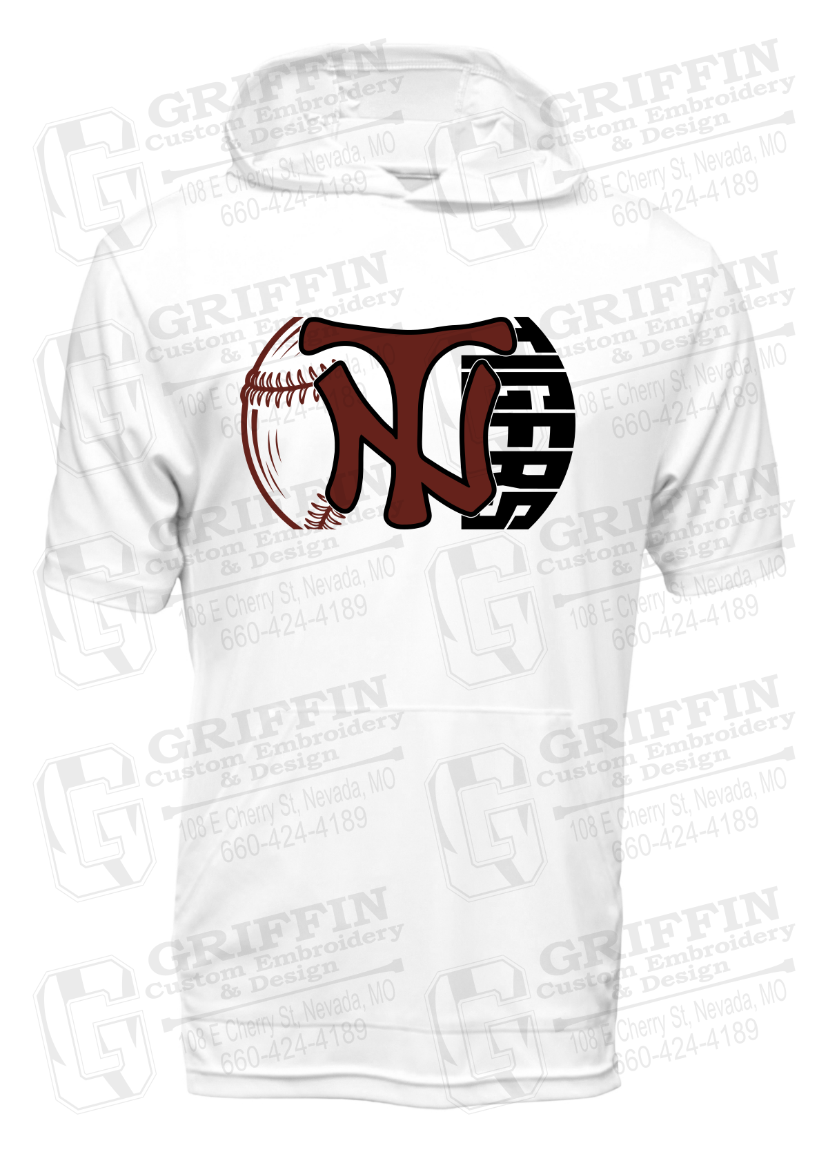 Dry-Fit Short Sleeve T-Shirt Hoodie - Softball - Nevada Tigers 26-Z