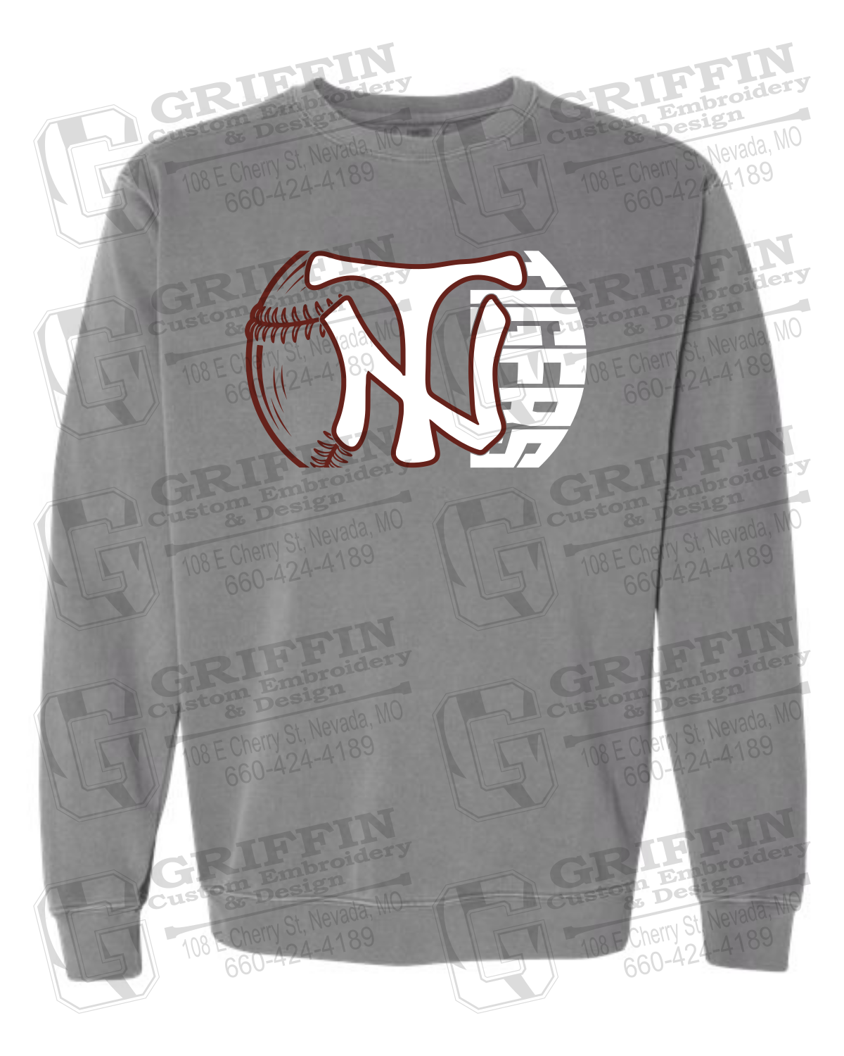 Comfort Colors Crewneck Sweatshirt - Softball - Nevada Tigers 26-Z