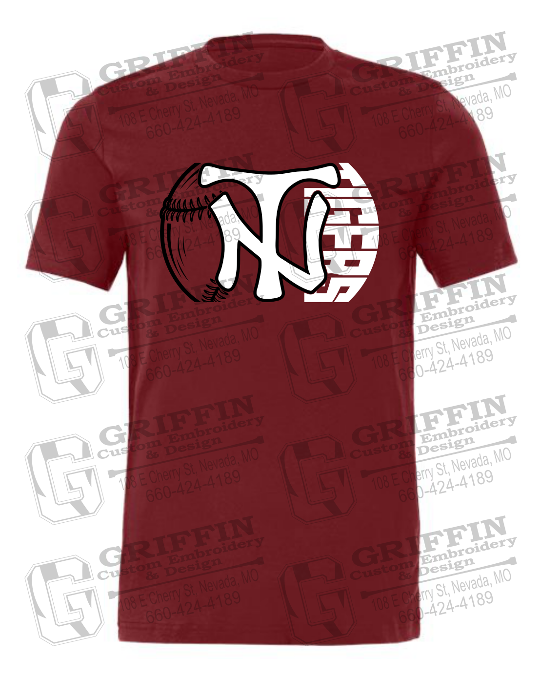 Cotton Short Sleeve T-Shirt - Softball - Nevada Tigers 26-Z