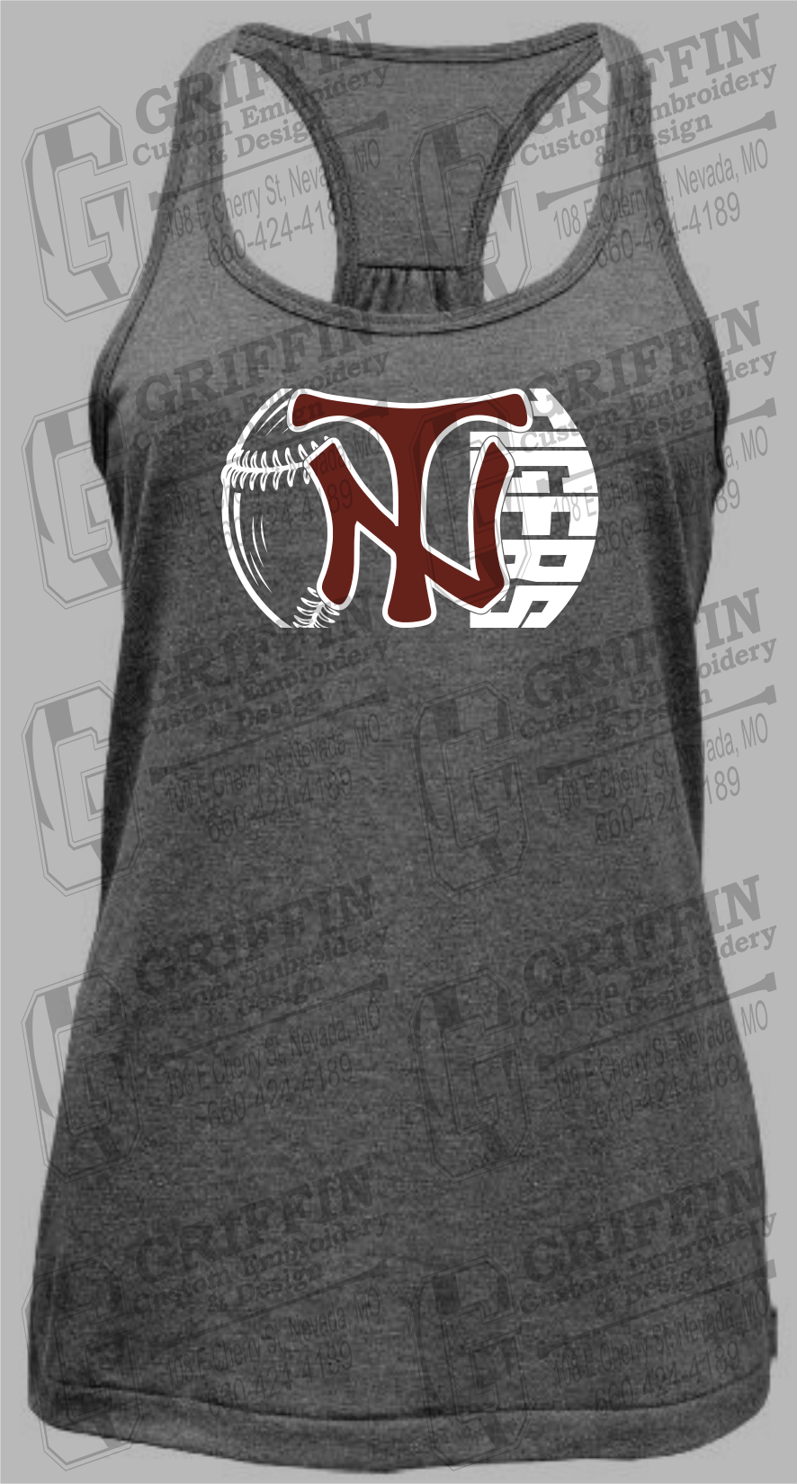 Womens Tri-Blend Tank Top - Softball - Nevada Tigers 26-Z
