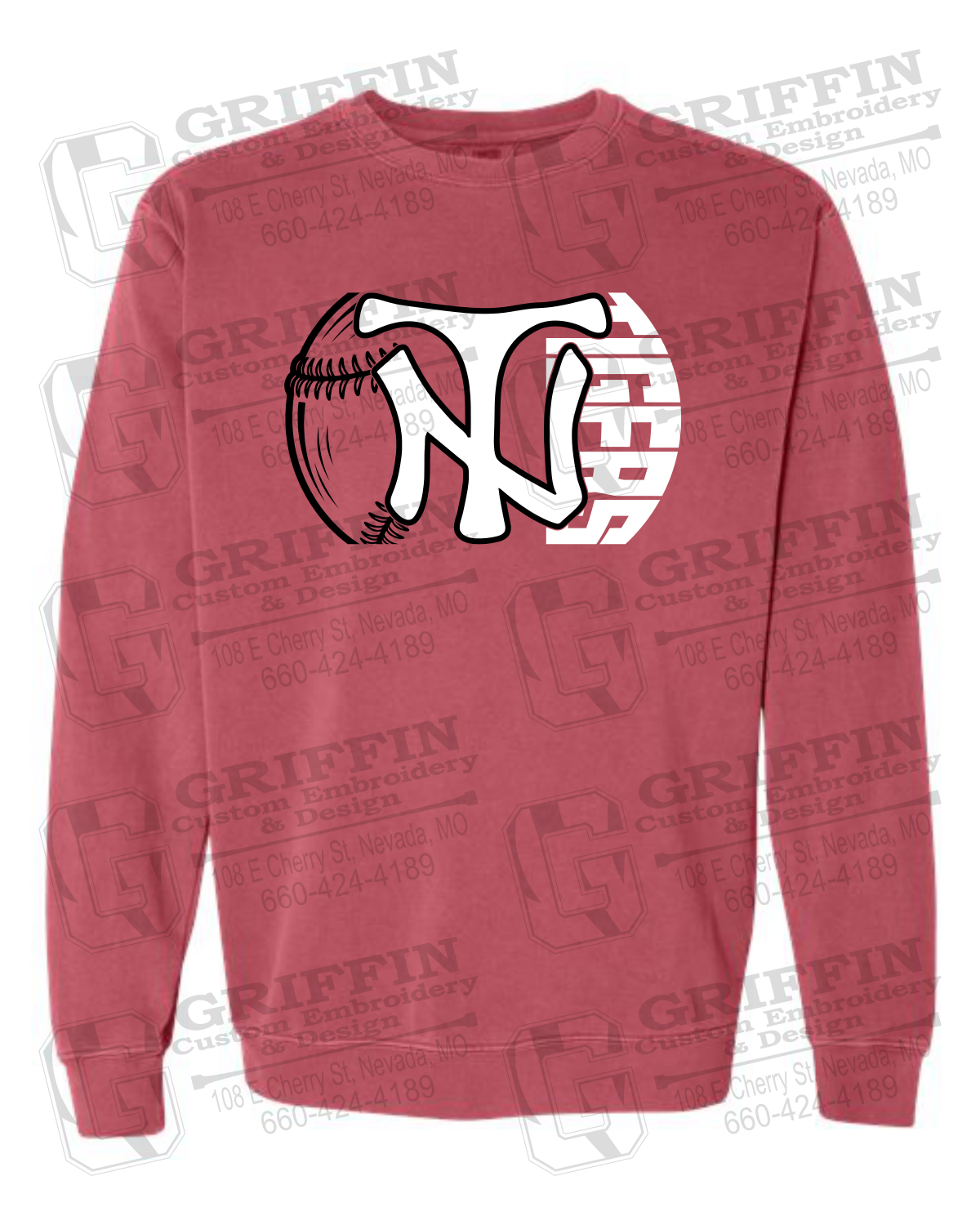 Comfort Colors Crewneck Sweatshirt - Softball - Nevada Tigers 26-Z