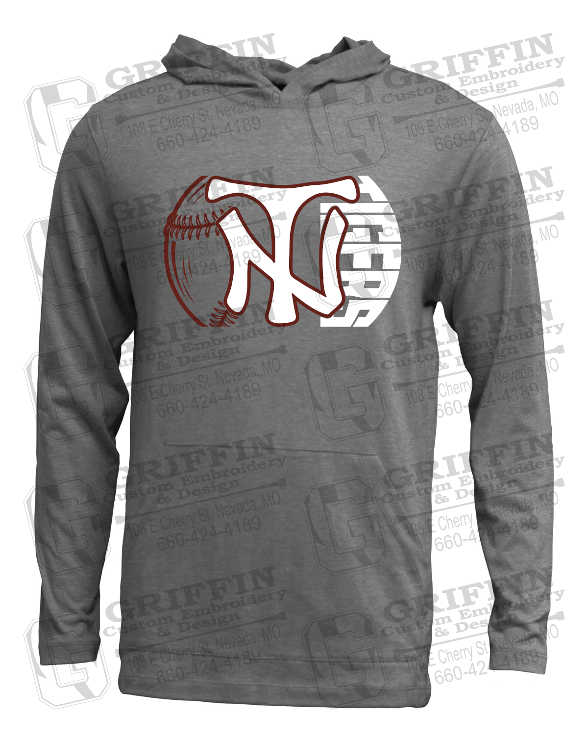Soft-Tek T-Shirt Hoodie - Softball - Nevada Tigers 26-Z