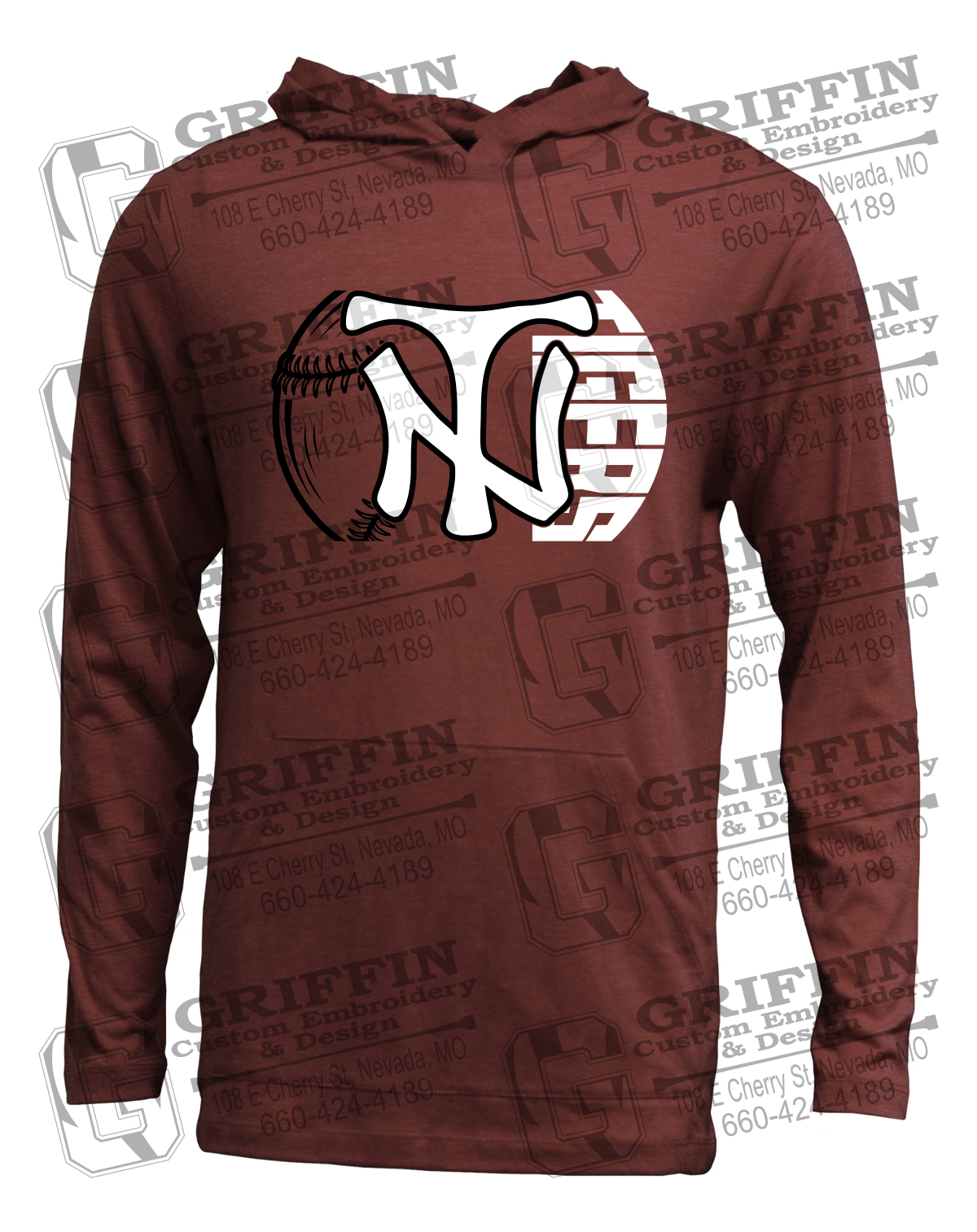Soft-Tek T-Shirt Hoodie - Softball - Nevada Tigers 26-Z