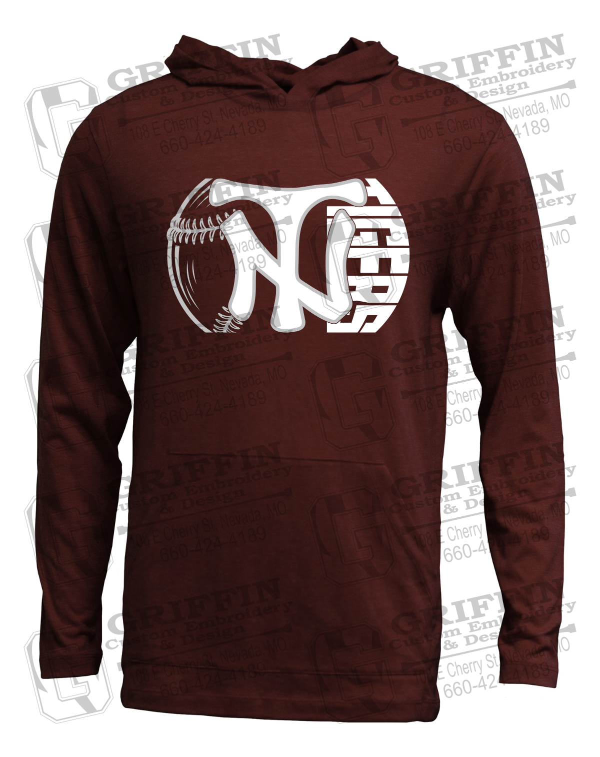 Soft-Tek T-Shirt Hoodie - Softball - Nevada Tigers 26-Z