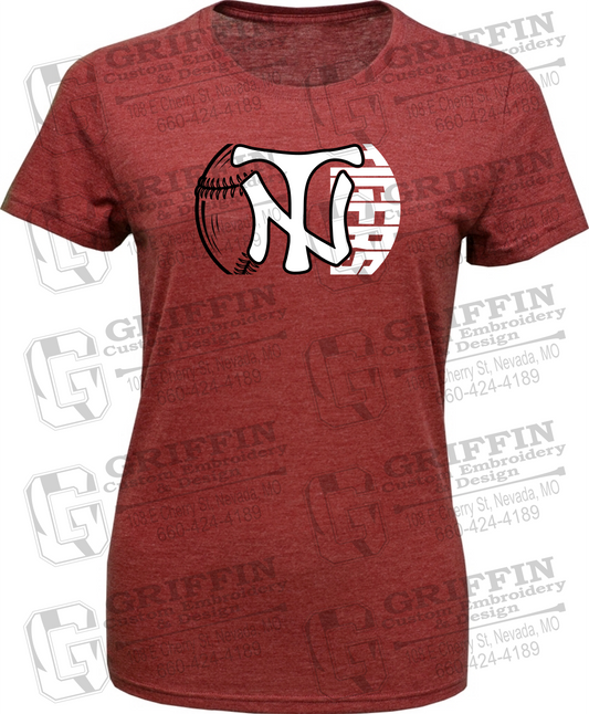 Womens Tri-Blend T-Shirt - Softball - Nevada Tigers 26-Z