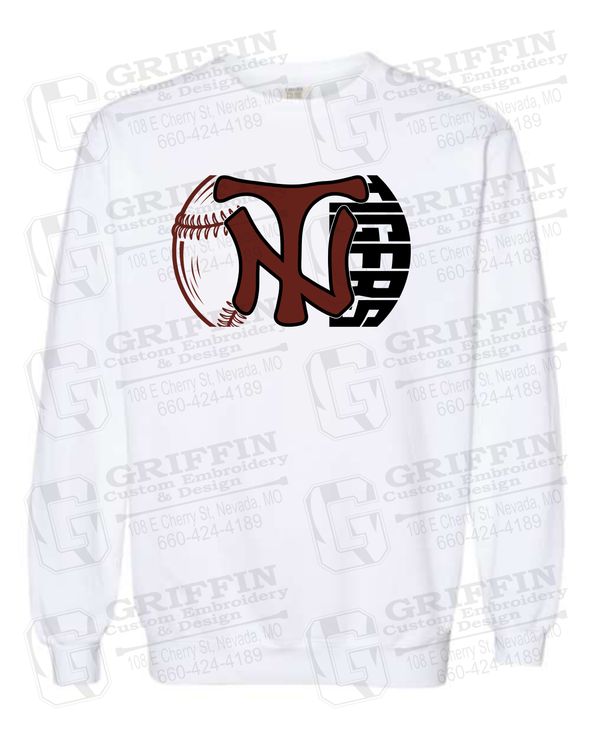Comfort Colors Crewneck Sweatshirt - Softball - Nevada Tigers 26-Z