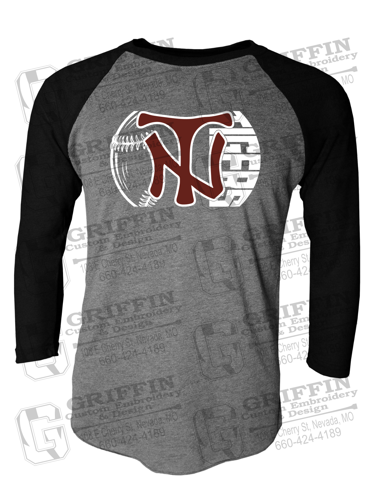 Tri-Blend Raglan Sleeve T-Shirt - Softball - Nevada Tigers 26-Z