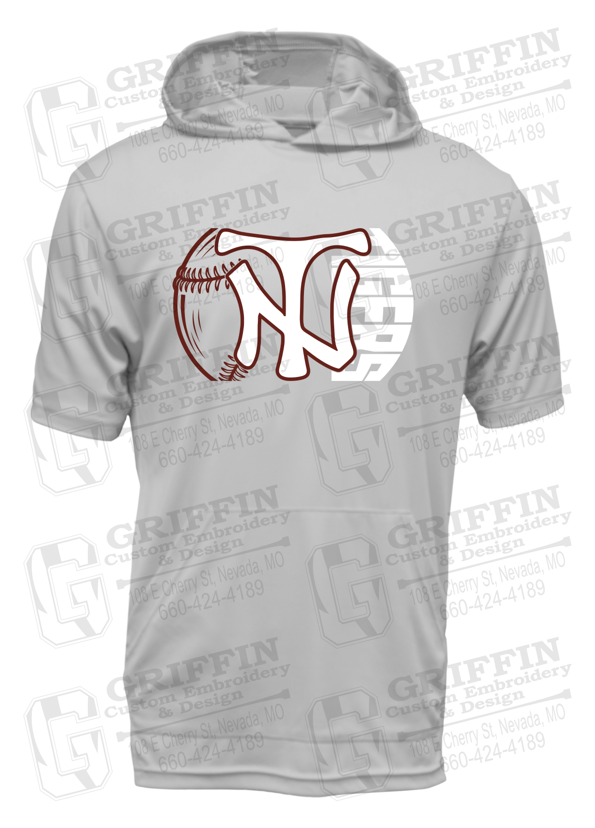 Dry-Fit Short Sleeve T-Shirt Hoodie - Softball - Nevada Tigers 26-Z