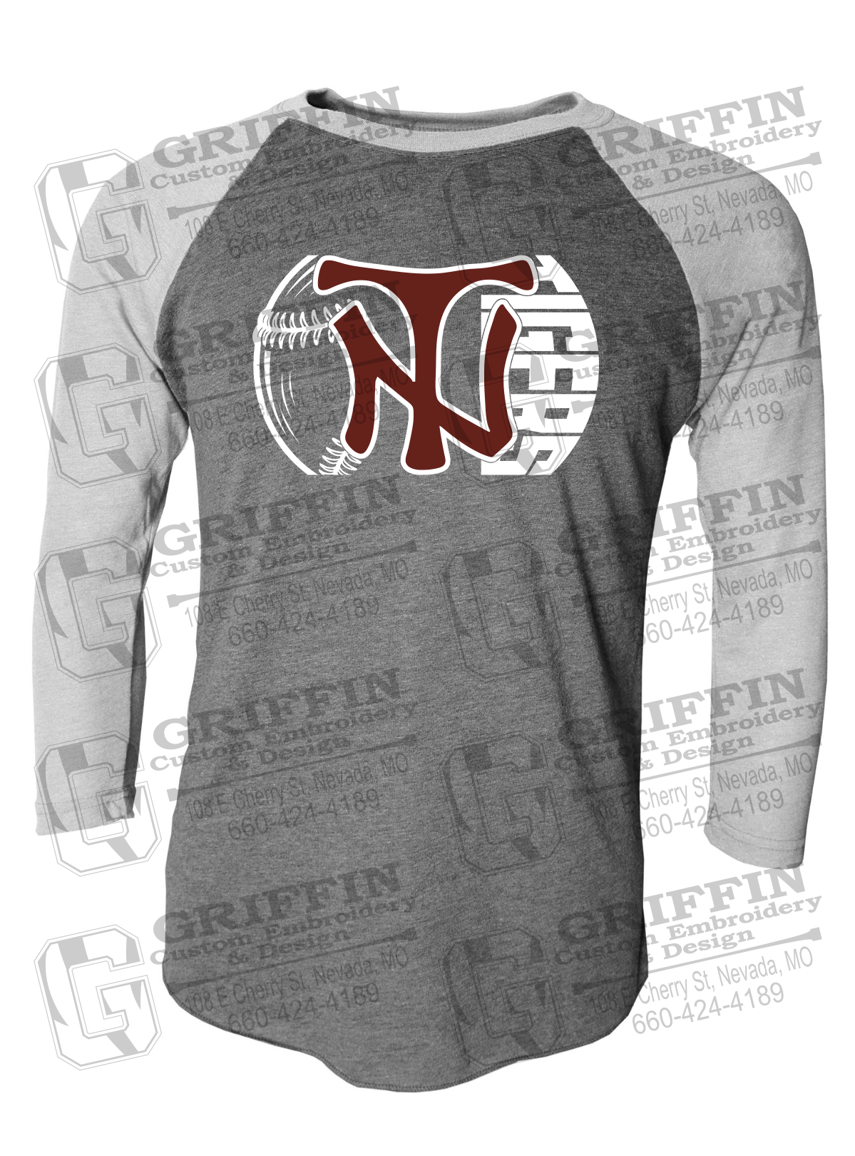 Tri-Blend Raglan Sleeve T-Shirt - Softball - Nevada Tigers 26-Z