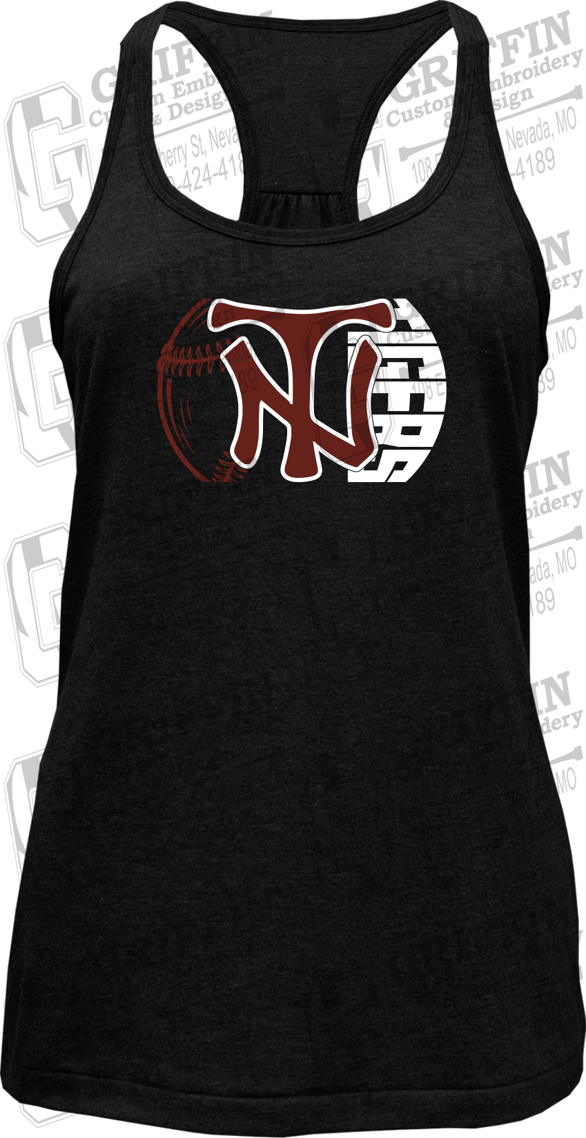 Womens Tri-Blend Tank Top - Softball - Nevada Tigers 26-Z