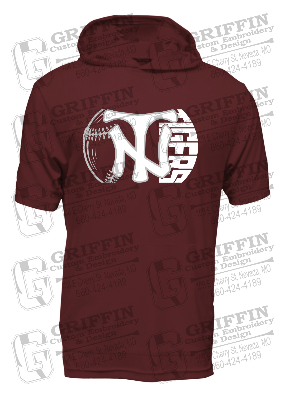 Dry-Fit Short Sleeve T-Shirt Hoodie - Softball - Nevada Tigers 26-Z
