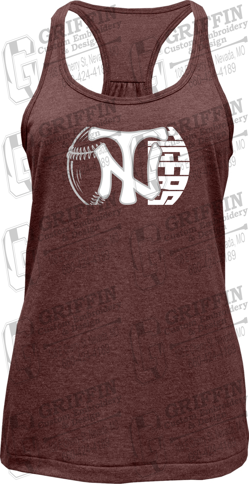 Womens Tri-Blend Tank Top - Softball - Nevada Tigers 26-Z