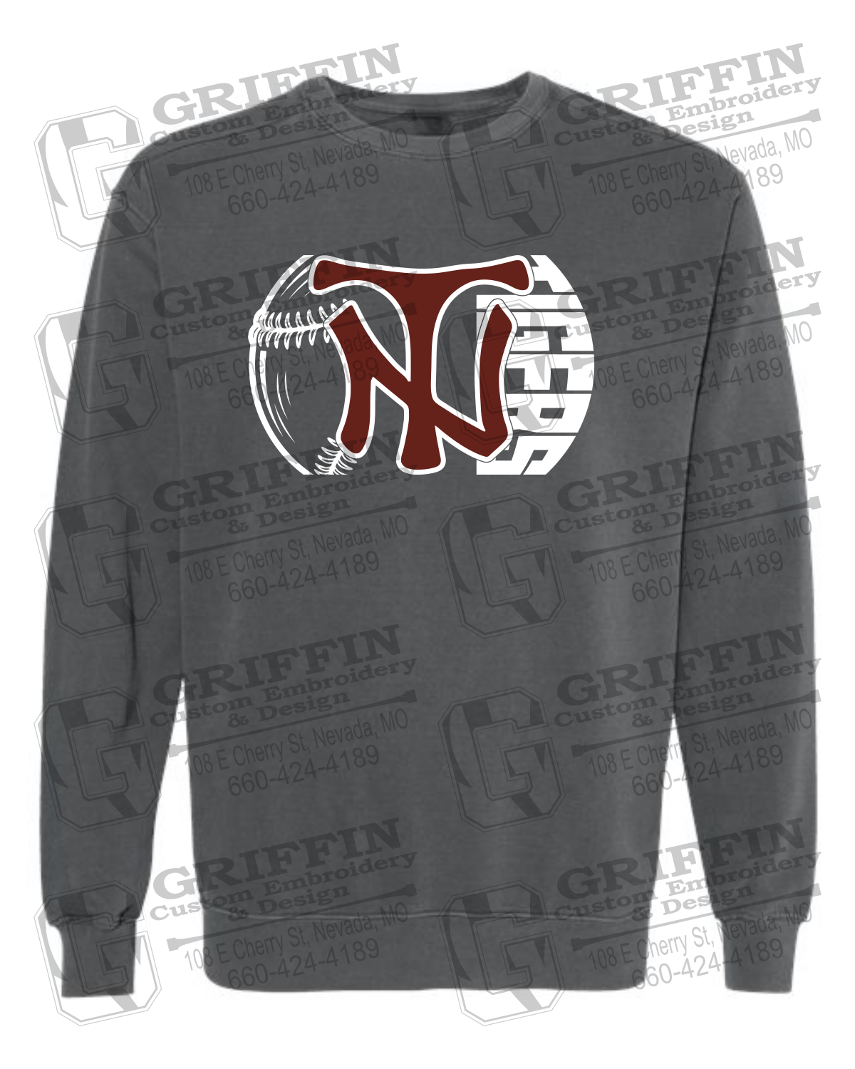 Comfort Colors Crewneck Sweatshirt - Softball - Nevada Tigers 26-Z