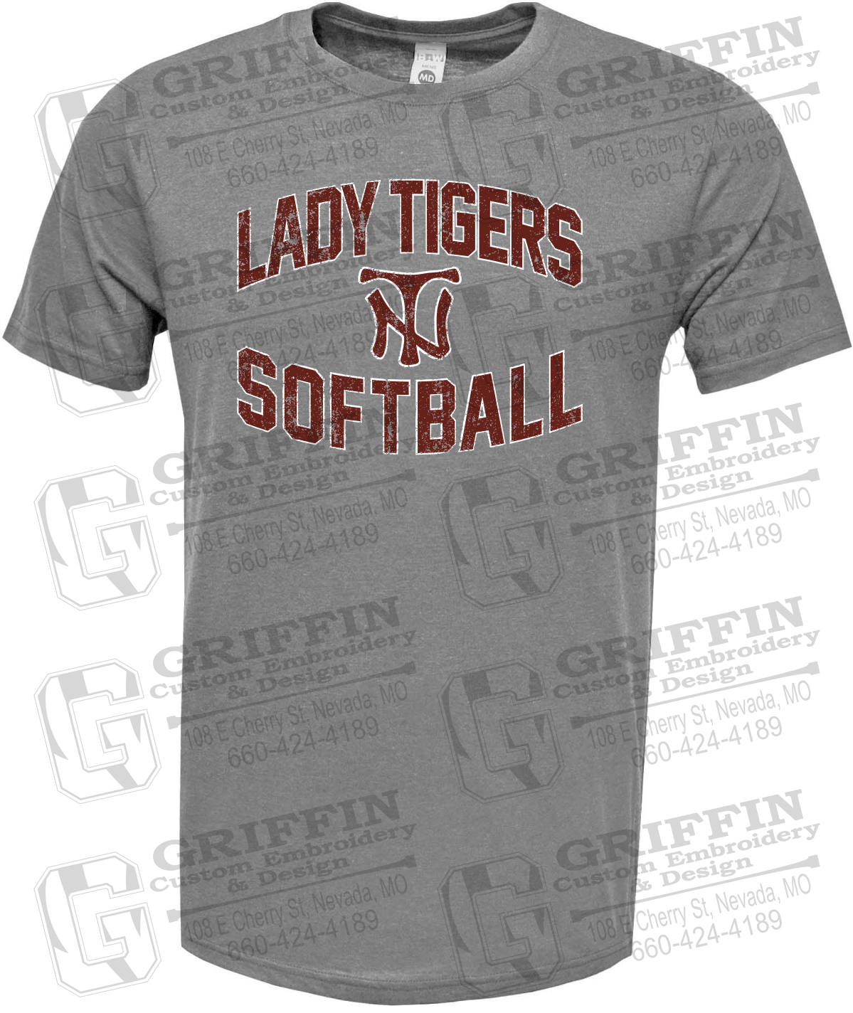Soft-Tek Short Sleeve T-Shirt - Softball - Nevada Tigers 27-A