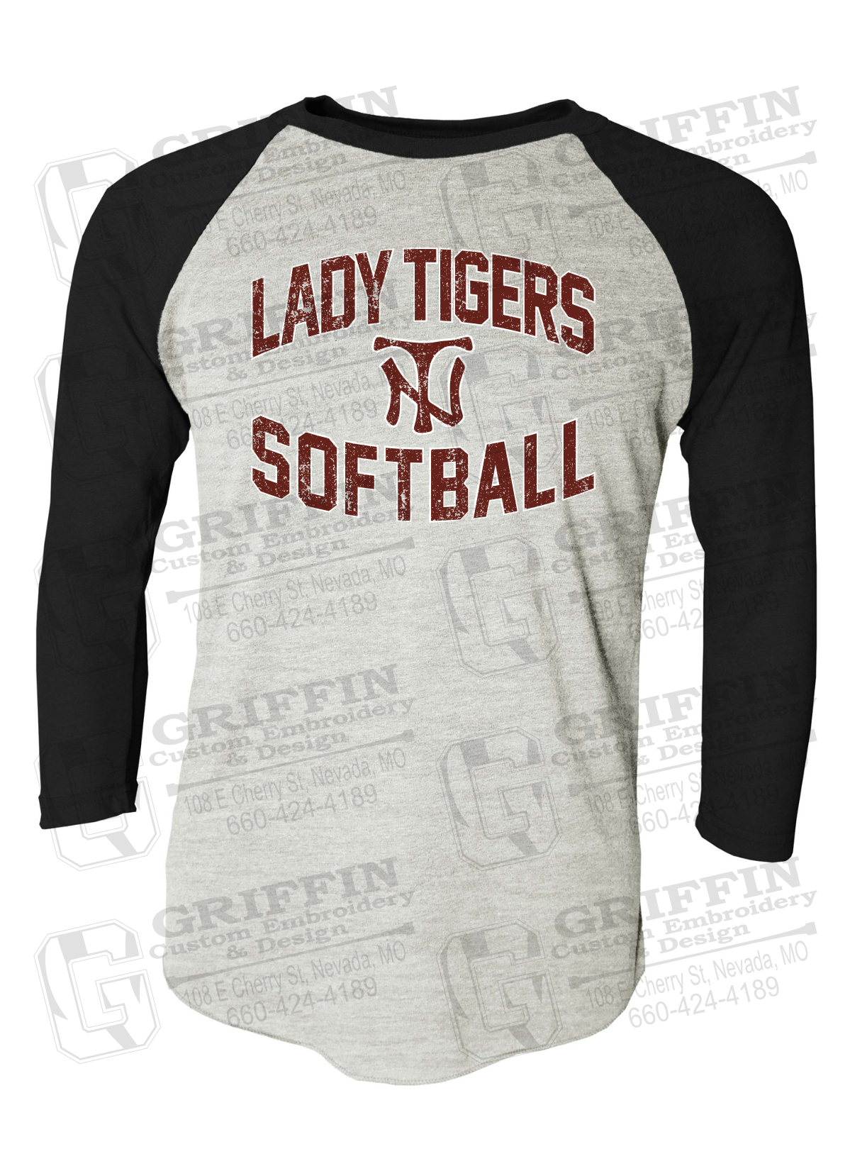 Tri-Blend Raglan Sleeve T-Shirt - Softball - Nevada Tigers 27-A