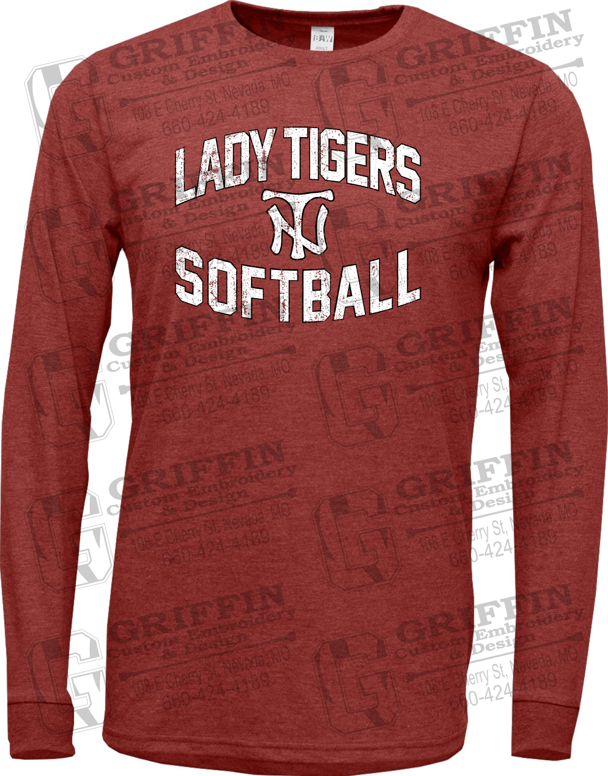 Soft-Tek Long Sleeve T-Shirt - Softball - Nevada Tigers 27-A
