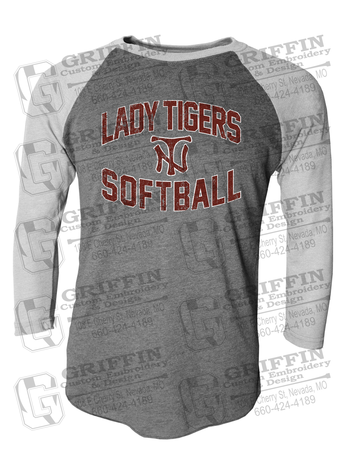 Tri-Blend Raglan Sleeve T-Shirt - Softball - Nevada Tigers 27-A
