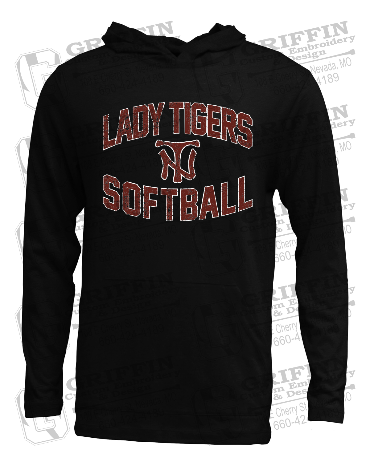 Soft-Tek T-Shirt Hoodie - Softball - Nevada Tigers 27-A